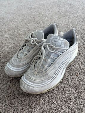 Nike White/Silver Air Max 97 Sneakers